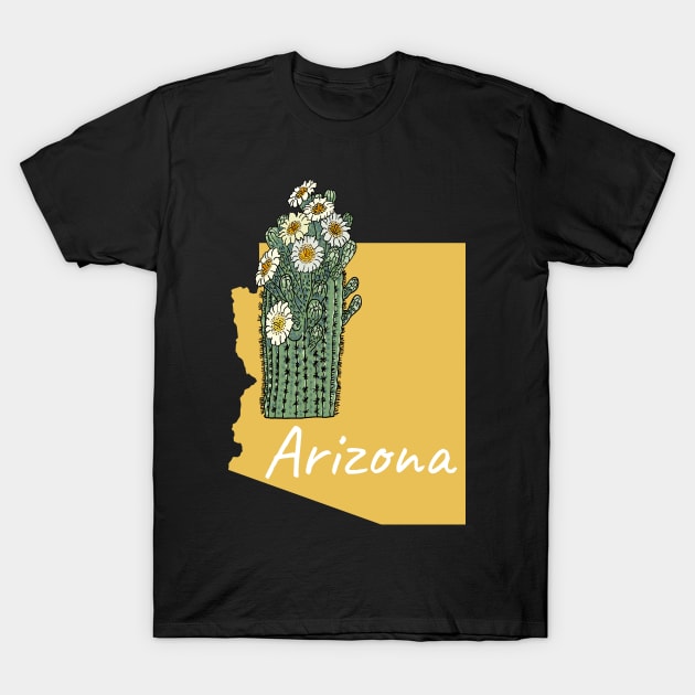 Arizona Saguaro Cactus State Flower T-Shirt by SunburstGeo